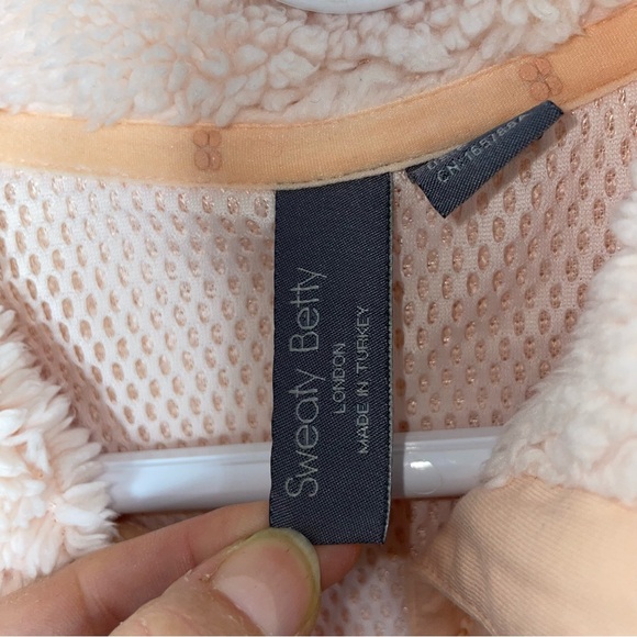 Sweaty Betty Women's Jacket Tulle Pink Soft Touch Pennine Full Zip Fleece Size 6 - Picture 10 of 11